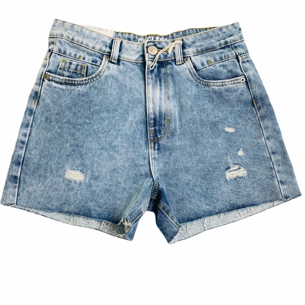 Chelsea Vintage Ultra High Rise Cutoff Distressed Blue Jean Shorts NEW